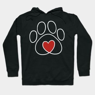 Pet Love White Outline Hoodie